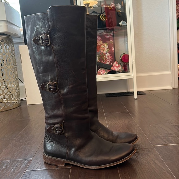 Frye Shoes - FRYE PAIGE tall DARK BROWN BOOTS  8.5